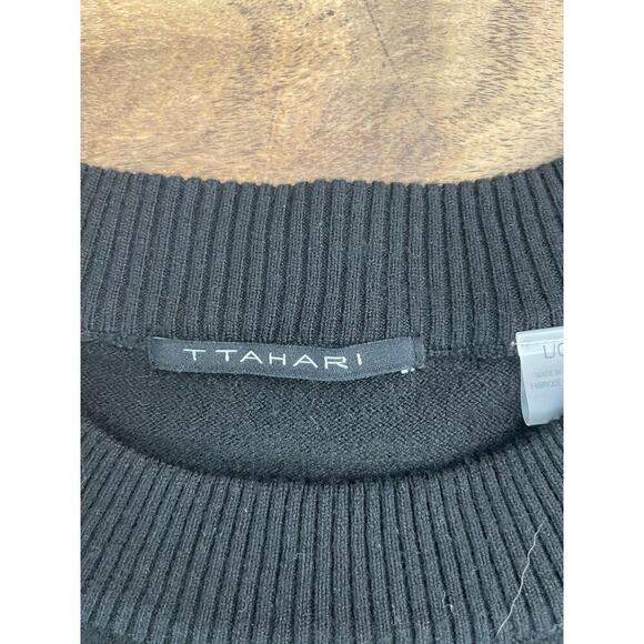 T Tahari Women's Black Long Sleeve Crew Neck Pullover Sweater Size Large - Picture 12 of 12